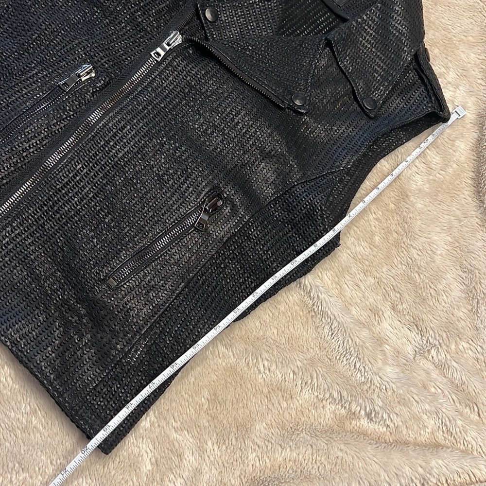RtA DENIM Lamb Black Biker Vest - Picture 8 of 9